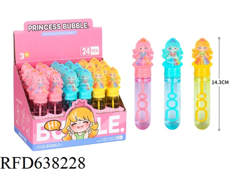 PRINCESS BUBBLE WAND, BOX OF 24PCS, 35ML