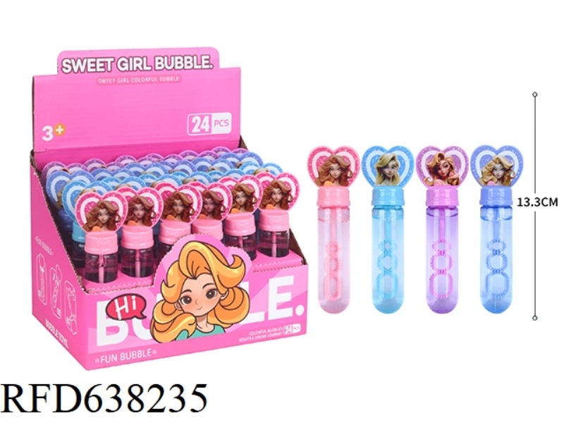 LOVE BARBIE PRINCESS BUBBLE WAND, A BOX OF 24PCS, 35ML