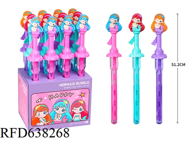 MERMAID WESTERN SWORD BUBBLE WAND 12PCS/ BOX, 200ML