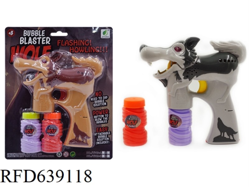 SOLID WOLF SPRAY PAINT WITH MUSIC THREE LIGHTS FLASH TWO BOTTLES OF WATER BUBBLE GUN