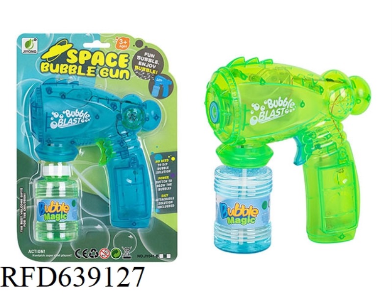 CLEAR SPACE SINGLE BOTTLE BUBBLE GUN WITH LIGHT