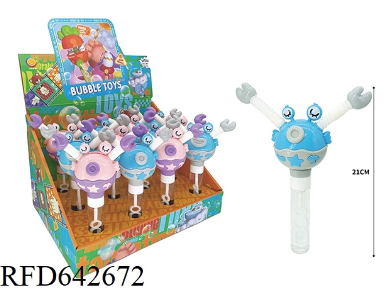 BUBBLE WAND TELESCOPIC CRAB (12PCS)