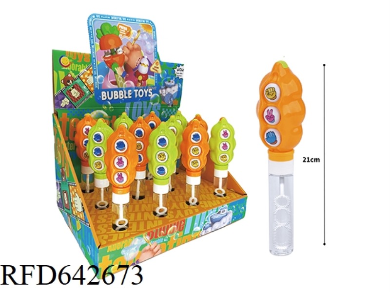BUBBLE WAND PRESSED FACE CHANGING PEAS (12PCS)