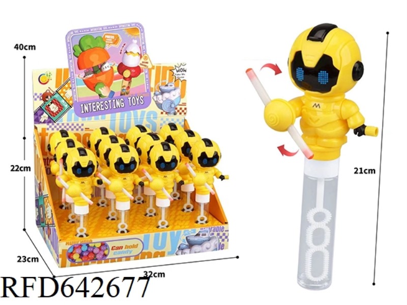 BUBBLE WAND FLASHING HAND ROBOT (12PCS)