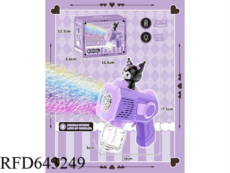 8-HOLE KUROMI AUTOMATIC BUBBLE MACHINE WITH LIGHT.
