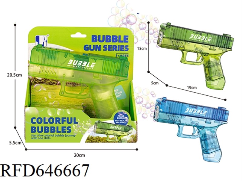 TRANSPARENT FULL-AUTOMATIC 6-HOLE GLOCK BUBBLE GUN