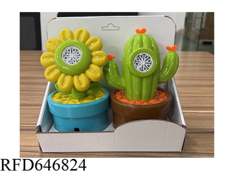 B/O 2 IN 1  SUNFLOWER BUBBLE &CACTUS BUBBLE MACHINE