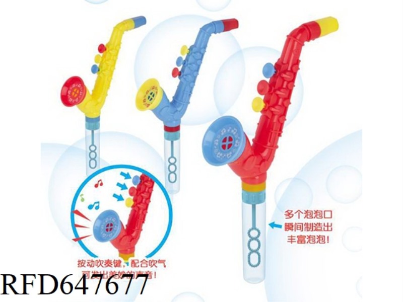 WHISTLE SAXOPHONE & BUBBLE STICK 12PCS