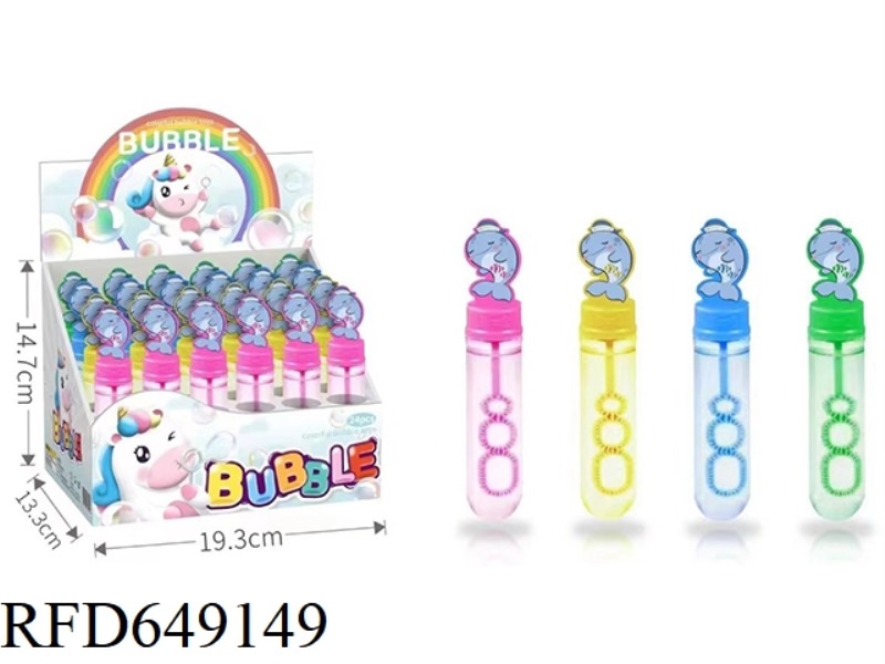 14CM CARTOON DOLPHIN BUBBLE STICK (24PCS)