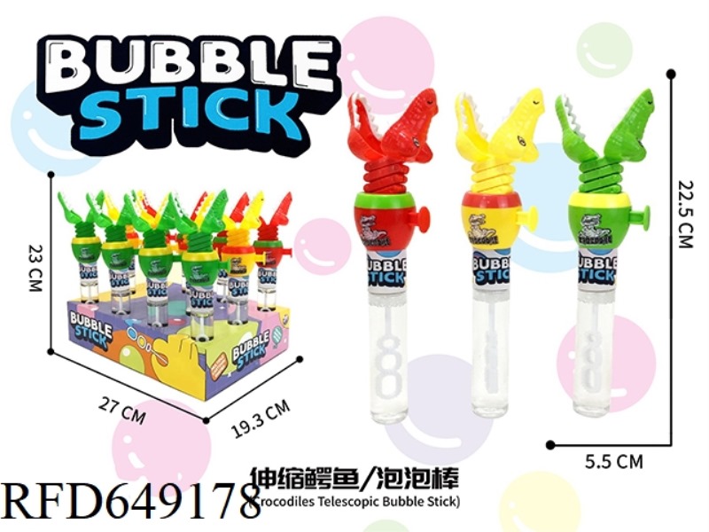TELESCOPIC DINOSAUR BUBBLE STICK (12PCS)