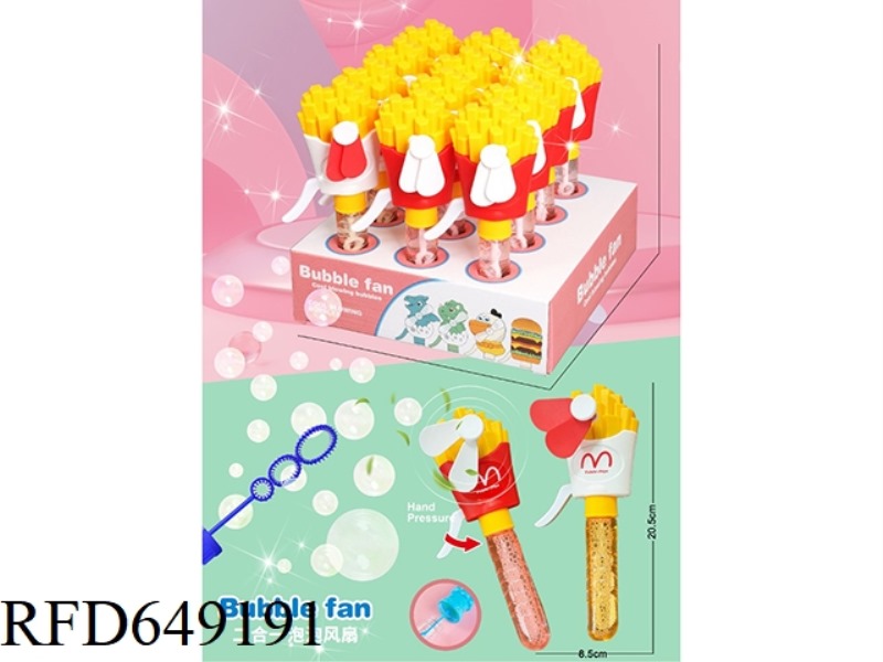 FRENCH FRIES BUBBLE FAN (12PCS)