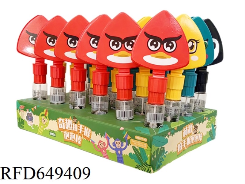 QIQI HAND-PATTED BUBBLE STICK (BIRD) 24PCS