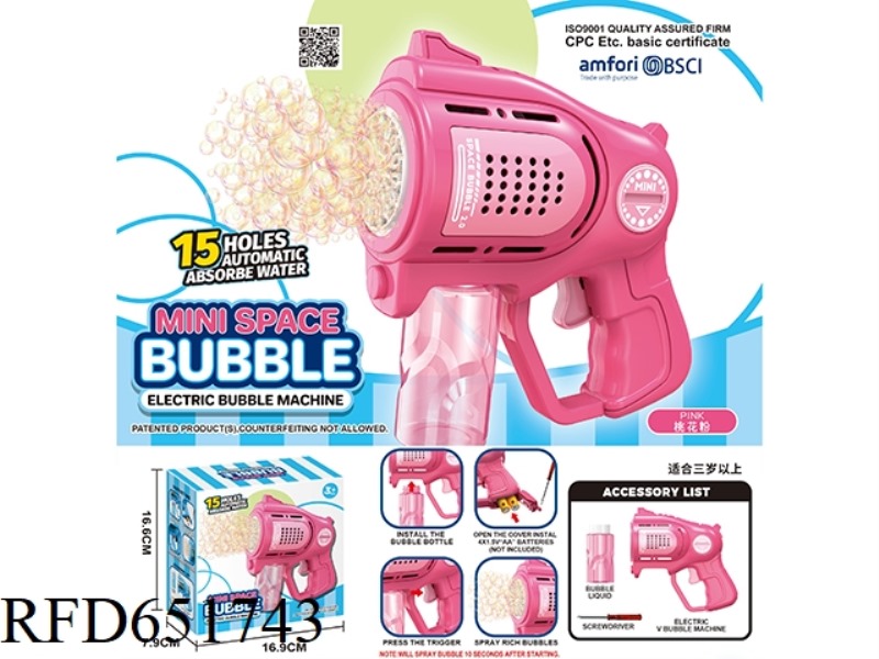 15-HOLE MINI BUBBLE MACHINE (NO ELECTRICITY INCLUDED)
