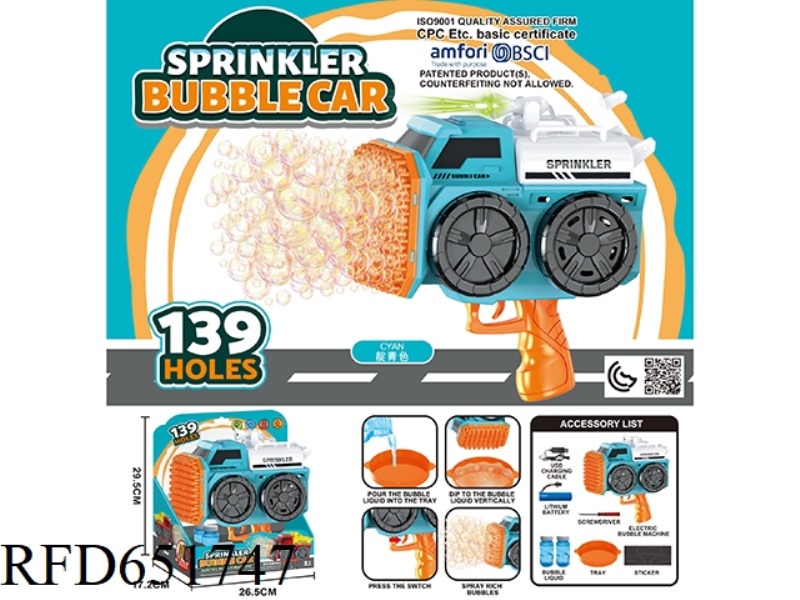 139 HOLE SPRINKLER BUBBLE MACHINE