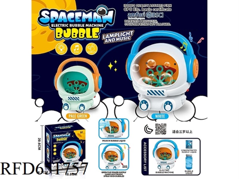 ASTRONAUT BUBBLE MACHINE WITH LIGHTS AND MUSIC