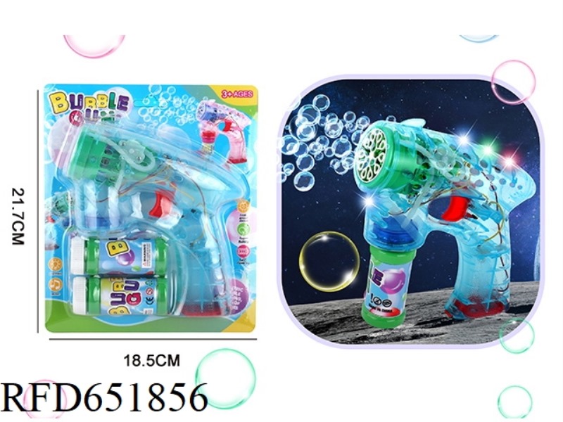 CLASSIC BUBBLE GUN TRANSPARENT BLUE (10 HOLES)