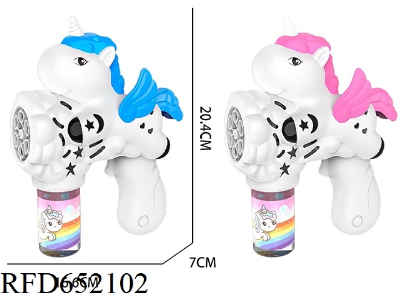 LIGHT UNICORN BUBBLE GUN/UNICORN ELECTRIC BUBBLE MACHINE (POROUS +2 LIGHTS)
