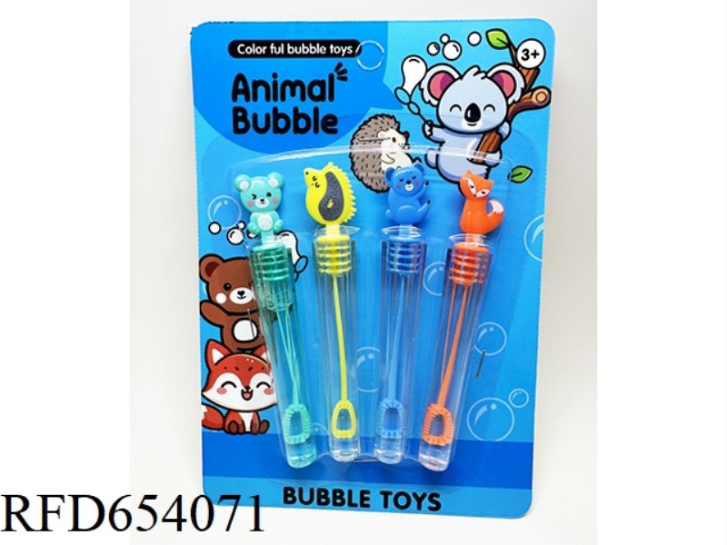 13 CM FOX KOALA HEDGEHOG BEAR 4 BUBBLE STICKS /4