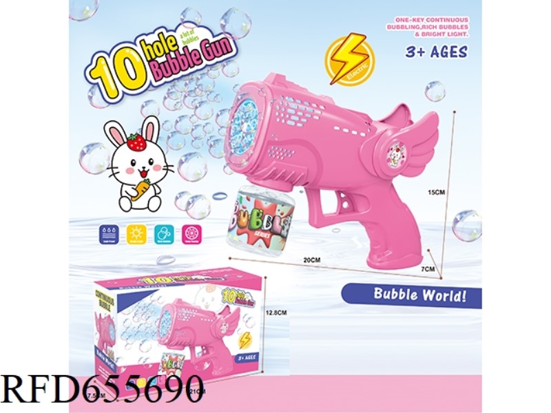 BUNNY SPACE BUBBLE GUN (PINK ANGEL WITH LIGHTS)