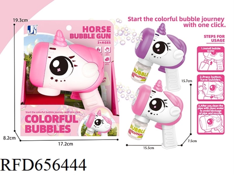 ELECTRIC LIGHT 10-HOLE BIG EYES UNICORN BUBBLE GUN