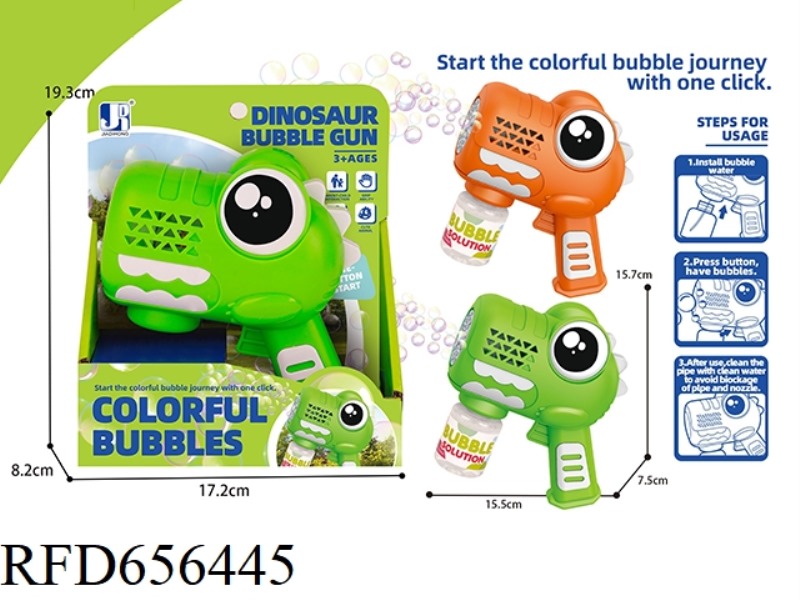 ELECTRIC LIGHT 10 HOLE BIG EYES DINOSAUR BUBBLE GUN