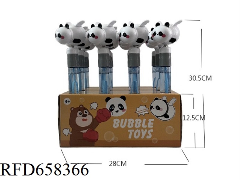 30.5 CM LONG PANDA WHISTLE BUBBLE STICK 12PCS