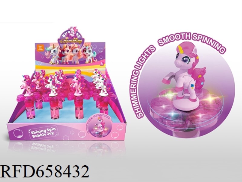 ROTATING LIGHT HORSE BUBBLE STICK (12 PACK)