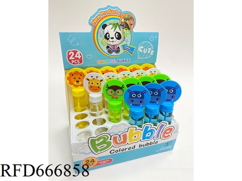 FOUR TYPES OF ANIMAL BUBBLE STICKS, 24 PIECES