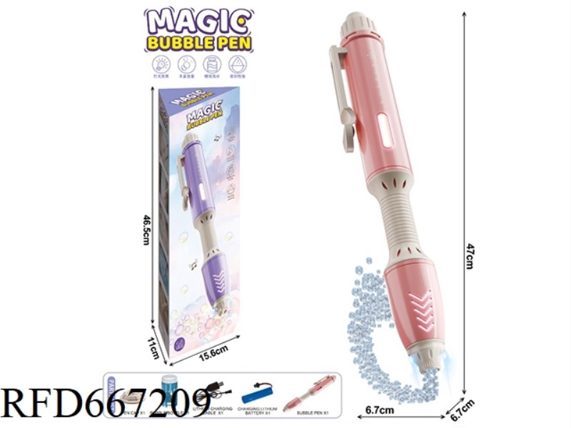FIRST PEACH PINK MAGIC BUBBLE PEN (WITH 1 BOTTLE OF 50ML BUBBLE WATER)