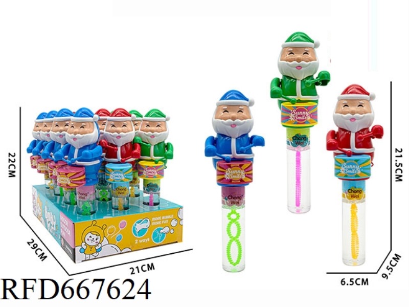DRUMMING SANTA BUBBLE STICK