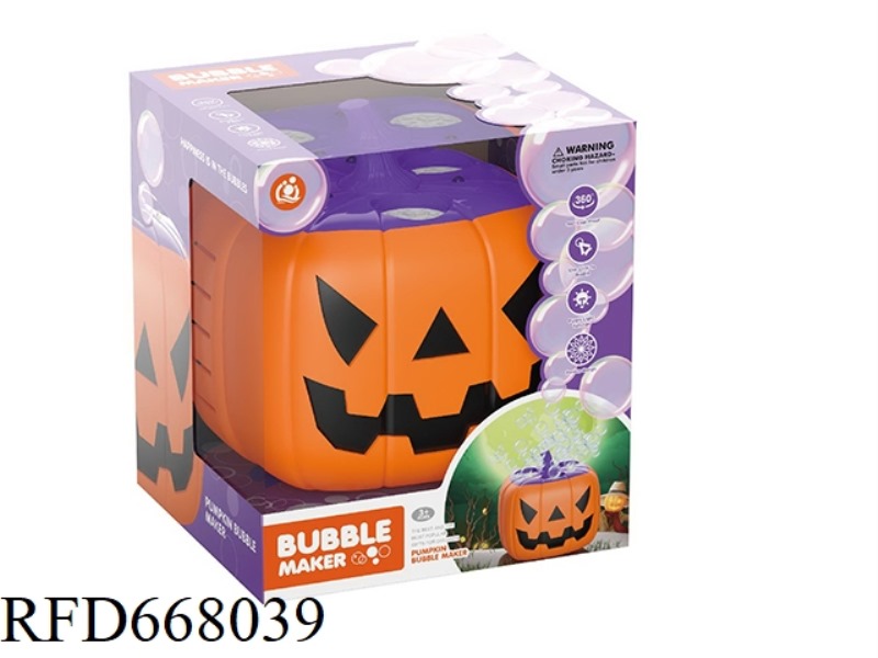 PUMPKIN HEAD BUBBLE MACHINE (80ML *1 BOTTLE)
