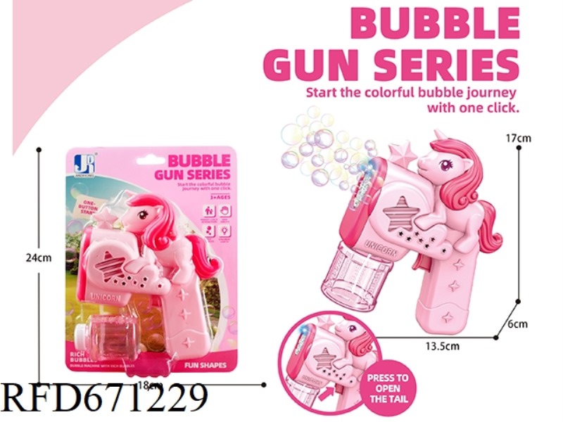 8-HOLE LIGHT UNICORN BUBBLE GUN