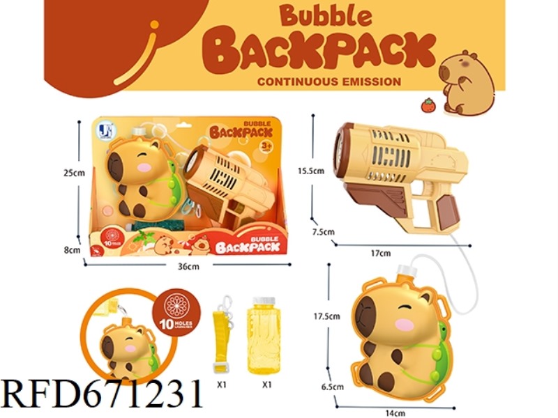 KAPIBALA POROUS BACKPACK BUBBLE MACHINE