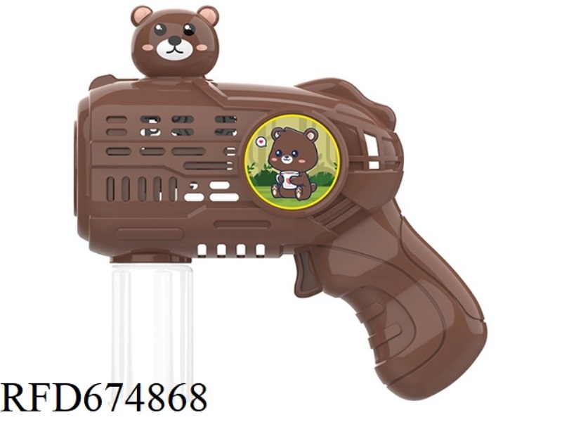 BROWN BEAR SMALL ELECTRIC BUBBLE GUN