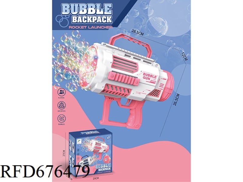 PINK ELECTRIC NEW THREE-CYLINDER BUBBLE MACHINE