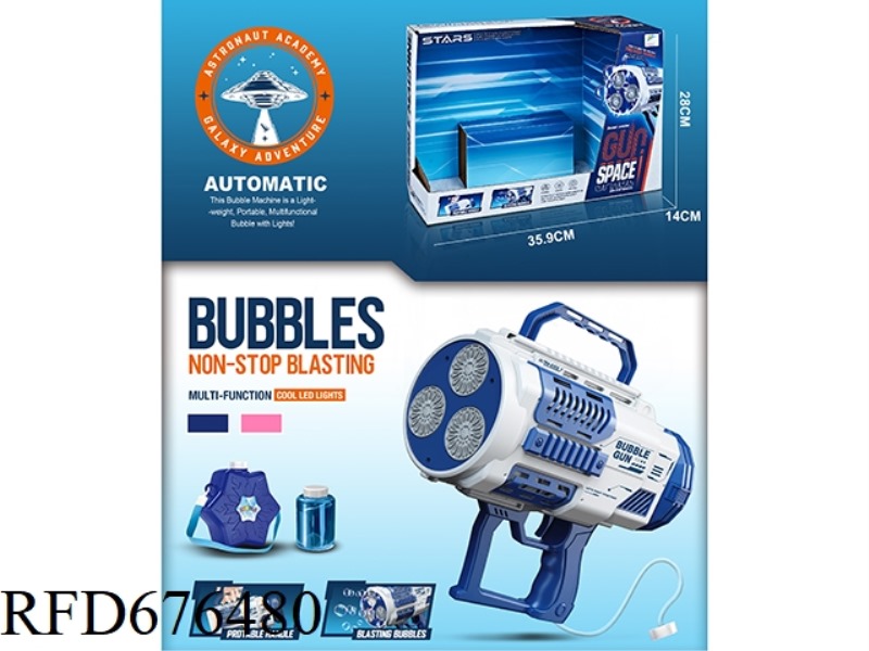 ELECTRIC THREE-CYLINDER BUBBLE MACHINE WITH BACKPACK