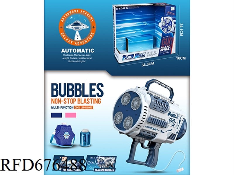 ELECTRIC FOUR-CYLINDER BUBBLE MACHINE WITH BACKPACK