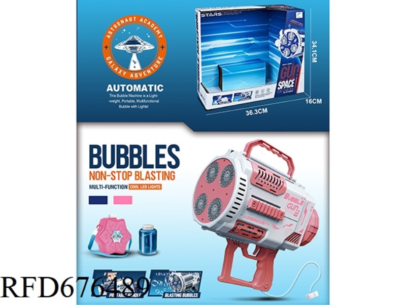 ELECTRIC FOUR-CYLINDER BUBBLE MACHINE WITH BACKPACK