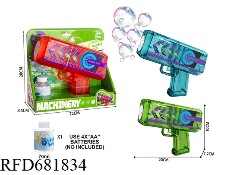 TRANSPARENT LIGHT BUBBLE GUN WITH LIGHT
