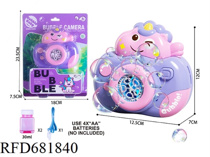 UNICORN BUBBLE CAMERA WITH LIGHT