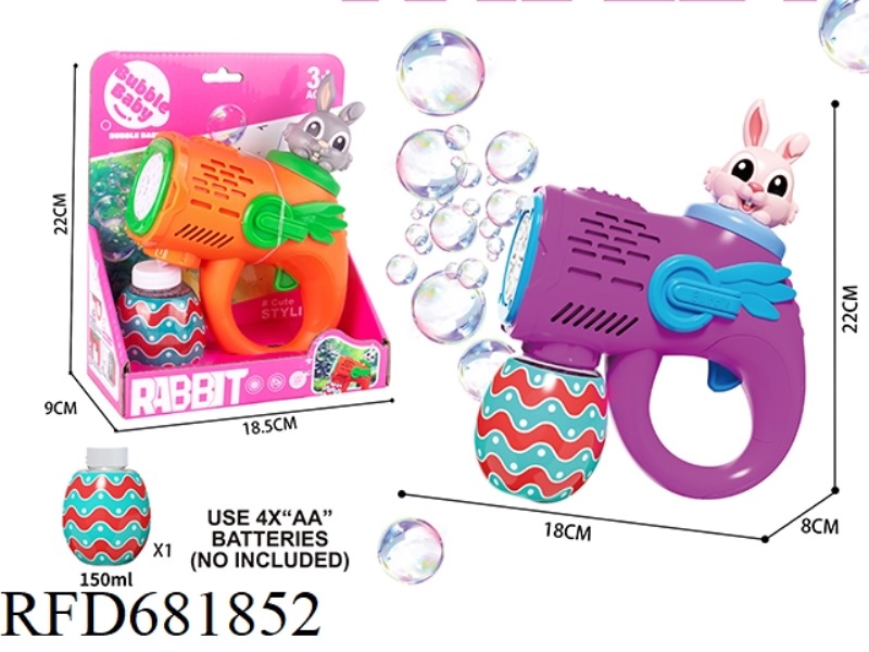 RABBIT SMALL BUBBLE GUN WITH LIGHT