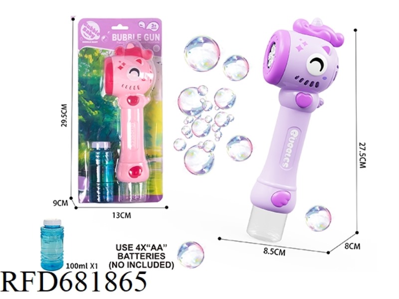 RAINBOW HORSE BUBBLE STICK WITH LIGHT