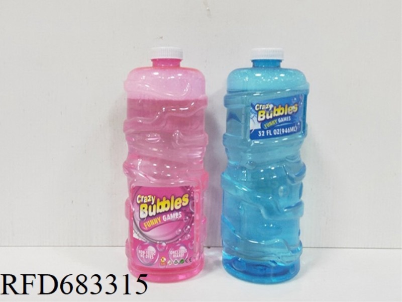 BUBBLE BOTTLE WATER 32 OUNCES, ABOUT 1000 ML (THE BOTTLE IS FILLED WITH CONCENTRATED SOLUTION, YOU N