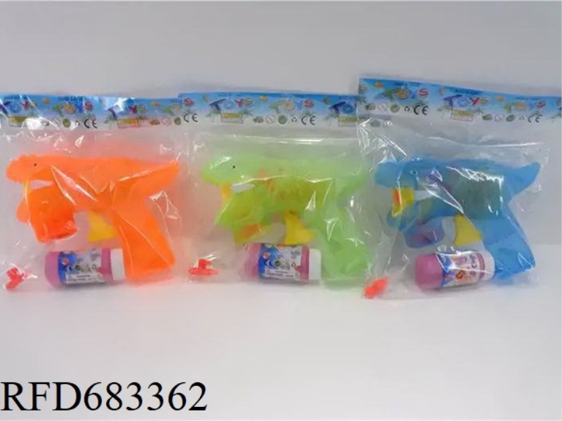 TYRANNOSAURUS REX AUTOMATIC PUMPING INERTIA BUBBLE GUN (WITH LIGHTS)