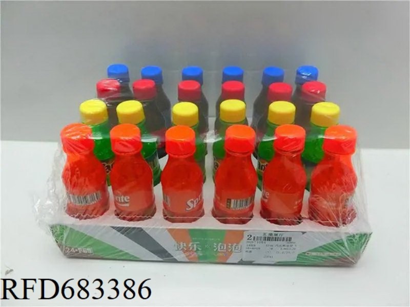 13CM SODA BOTTLE SHAPED BUBBLE WATER 24PCS