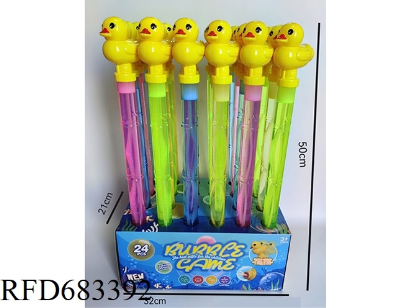 50CM WHISTLE, YELLOW DUCK BUBBLE STICK, 24PCS