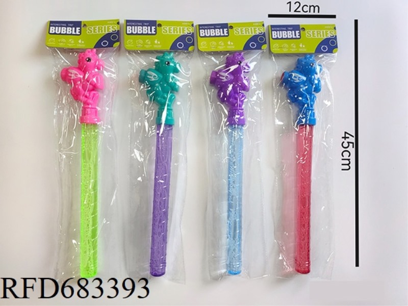 40CM WHISTLE PONY BUBBLE STICK (PVC ULTRA-TRANSPARENT CARD HEAD BAG)
