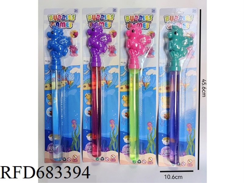 40CM WHISTLE PONY BUBBLE STICK