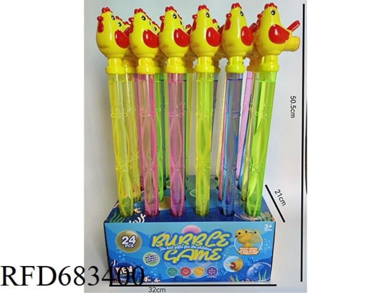 50.5CM WHISTLE CHICKEN BUBBLE STICK 24PCS