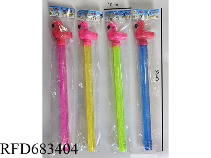 50CM WHISTLE FLAMINGO BUBBLE STICK